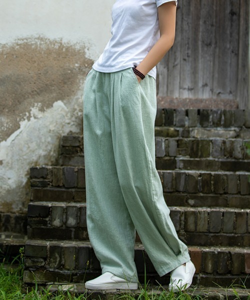 SallyLunn(サリーラン)の「浅染ライクパンツ(その他パンツ・レディース・グリーン/ベージュ/ブルー/ブラック・LARGE/MEDIUM)」の17枚目の写真