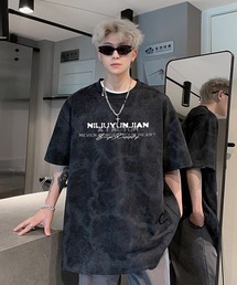WESTBOY | ユニセックス タイダイウォッシュ オーバーサイズロゴTシャツ WO26S7TP05(Tシャツ/カットソー)