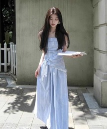 Ritzy（リッツィー）の「スカーフ付き　ロング丈　チェック柄　ワンピース（ワンピース）」