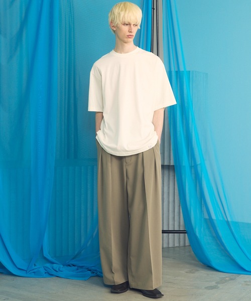 MAISON SPECIAL（メゾンスペシャル）の「《UNISEX》【EX】Prime-Over Cotton Jersey Short Sleeve T-shirt/プライムオーバー天竺ショートスリーブカットソー【MAISON SPECIAL/メゾンスペシャル】（Tシャツ/カットソー・メンズ・オフホワイト/チャコールグレー/ブラック/グレイッシュベージュ・0/1/2）」の6枚目の写真