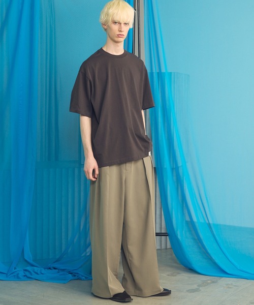 MAISON SPECIAL（メゾンスペシャル）の「《UNISEX》【EX】Prime-Over Cotton Jersey Short Sleeve T-shirt/プライムオーバー天竺ショートスリーブカットソー【MAISON SPECIAL/メゾンスペシャル】（Tシャツ/カットソー・メンズ・オフホワイト/チャコールグレー/ブラック/グレイッシュベージュ・0/1/2）」の7枚目の写真