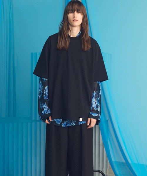 MAISON SPECIAL（メゾンスペシャル）の「《UNISEX》【EX】Prime-Over Cotton Jersey Short Sleeve T-shirt/プライムオーバー天竺ショートスリーブカットソー【MAISON SPECIAL/メゾンスペシャル】（Tシャツ/カットソー・メンズ・オフホワイト/チャコールグレー/ブラック/グレイッシュベージュ・0/1/2）」の9枚目の写真