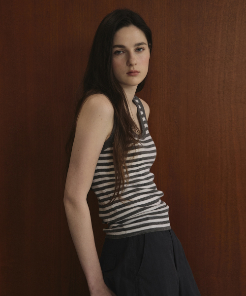 STUDIO&PARC(スタジオアンドパルク)の「Wool 100% Striped Knit Sleeveless_Grey(Tシャツ/カットソー・レディース・グレー・FREE)」の5枚目の写真