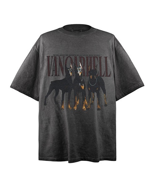Ressaca(レサーカ)の「オーバーサイズユーズド加工ドーベルマンプリントTシャツ(Tシャツ/カットソー・メンズ・ブルー/ブラック・L/XL/M)」の2枚目の写真