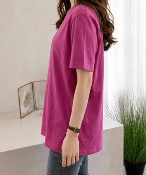 mielu(ミエル)の「半袖ベーシックTシャツ(Tシャツ/カットソー・レディース・ホワイト/ピンク/ブラック・LARGE/MEDIUM)」の14枚目の写真
