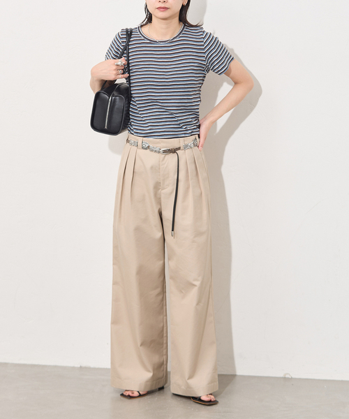 JOURNAL STANDARD（ジャーナルスタンダード）の「【osedit】2tuck buckle back CHINOS（チノパンツ・レディース・ネイビー/ベージュ・36/38/40）」の21枚目の写真