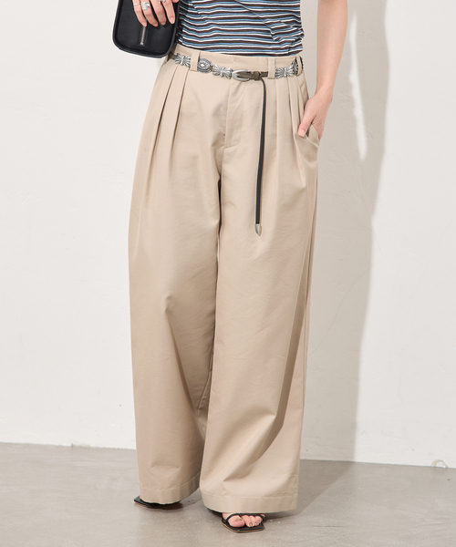 JOURNAL STANDARD（ジャーナルスタンダード）の「【osedit】2tuck buckle back CHINOS（チノパンツ・レディース・ネイビー/ベージュ・36/38/40）」の19枚目の写真