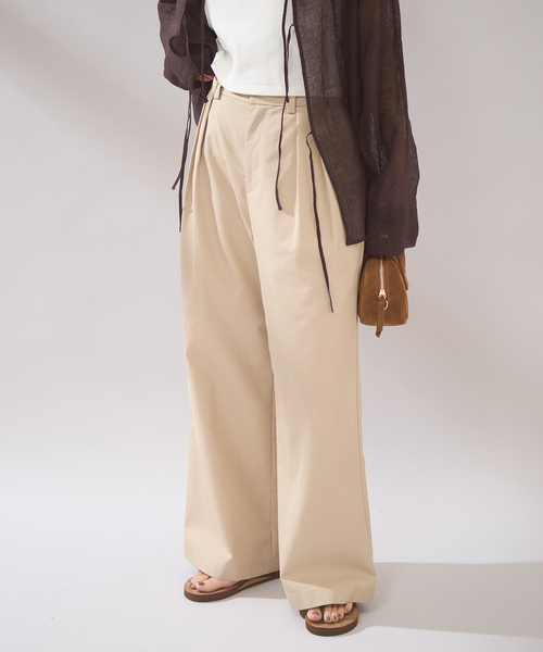JOURNAL STANDARD（ジャーナルスタンダード）の「【osedit】2tuck buckle back CHINOS（チノパンツ・レディース・ネイビー/ベージュ・36/38/40）」の12枚目の写真