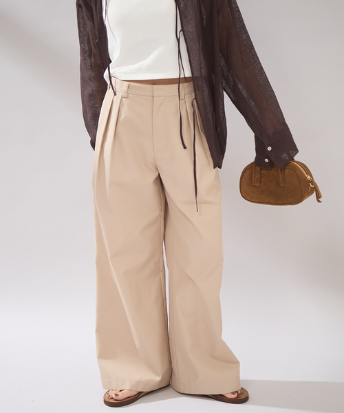 JOURNAL STANDARD（ジャーナルスタンダード）の「【osedit】2tuck buckle back CHINOS（チノパンツ・レディース・ネイビー/ベージュ・36/38/40）」の14枚目の写真