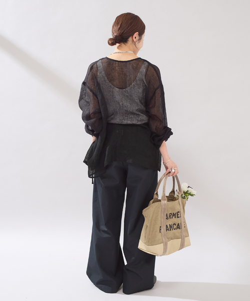 JOURNAL STANDARD（ジャーナルスタンダード）の「【osedit】2tuck buckle back CHINOS（チノパンツ・レディース・ネイビー/ベージュ・36/38/40）」の22枚目の写真