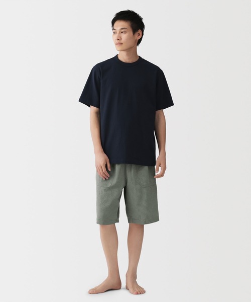 無印良品(ムジルシリョウヒン)の「紳士 透かし サッカー織り ショートパンツ(ルームウェア/パジャマ・メンズ・グレー系/ダークネイビー/カーキ系・S/M/L/XL)」の11枚目の写真