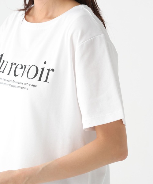 Elura（エルーラ）の「≪接触冷感・汗ジミ軽減≫サマ見えロゴTシャツ/666208（Tシャツ/カットソー・レディース・ホワイト/ダークブラウン/グレイッシュベージュ・FREE）」の12枚目の写真