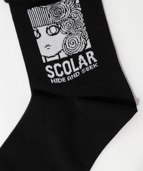 ScoLar(スカラー)の「88J18804:メロウフリルスカラー柄ソックス(ソックス/靴下・レディース・ブラック/グリーン・FREE)」の13枚目の写真