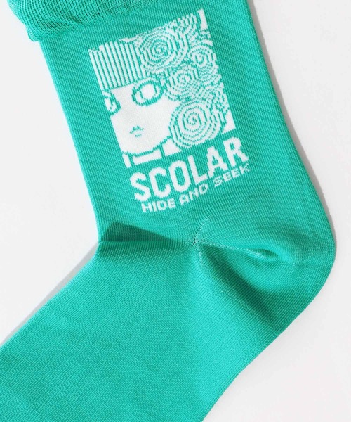 ScoLar(スカラー)の「88J18804:メロウフリルスカラー柄ソックス(ソックス/靴下・レディース・ブラック/グリーン・FREE)」の17枚目の写真