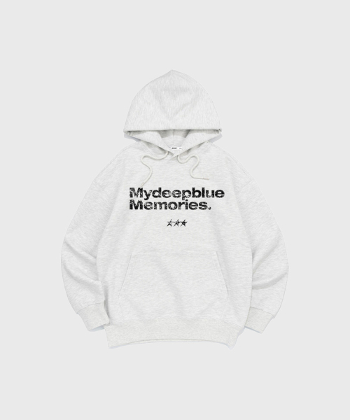 mydeepbluememories（マイディープブルーメモリーズ）の「(HD) MM TEXT HOODIE_2 Colors（パーカー・レディース・ライトグレー/ブラック・1/2）」の4枚目の写真