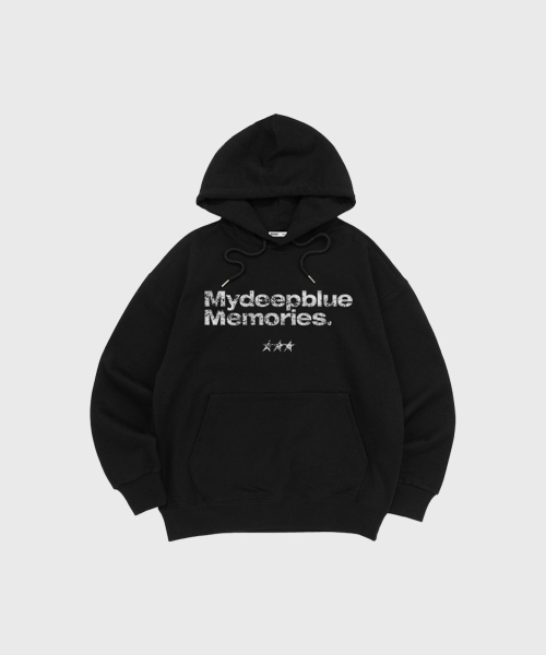 mydeepbluememories（マイディープブルーメモリーズ）の「(HD) MM TEXT HOODIE_2 Colors（パーカー・レディース・ライトグレー/ブラック・1/2）」の3枚目の写真