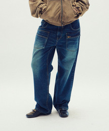 ERTR（イーアールティーアール）の「Front Pocket Cargo Denim Pants Dark Blue（デニムパンツ）」