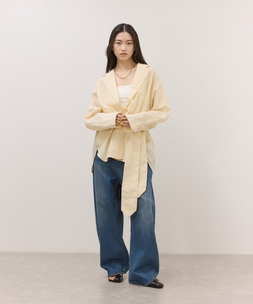 ADAM ET ROPE'(アダムエロペ)の「【一部WEB限定カラー】シャツジャケット(テーラードジャケット・レディース・ブラック/ダークブラウン/オフホワイト・36/38)」の6枚目の写真