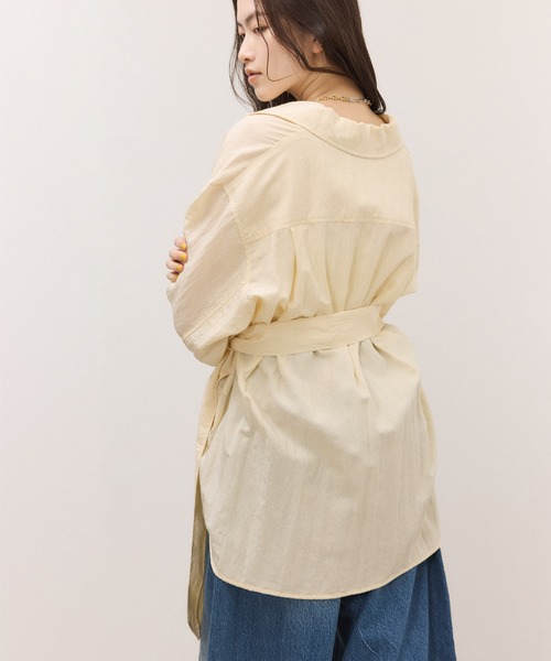 ADAM ET ROPE'(アダムエロペ)の「【一部WEB限定カラー】シャツジャケット(テーラードジャケット・レディース・ブラック/ダークブラウン/オフホワイト・36/38)」の10枚目の写真