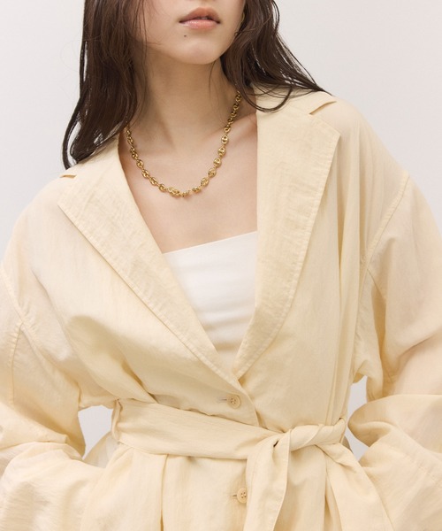 ADAM ET ROPE'(アダムエロペ)の「【一部WEB限定カラー】シャツジャケット(テーラードジャケット・レディース・ブラック/ダークブラウン/オフホワイト・36/38)」の12枚目の写真