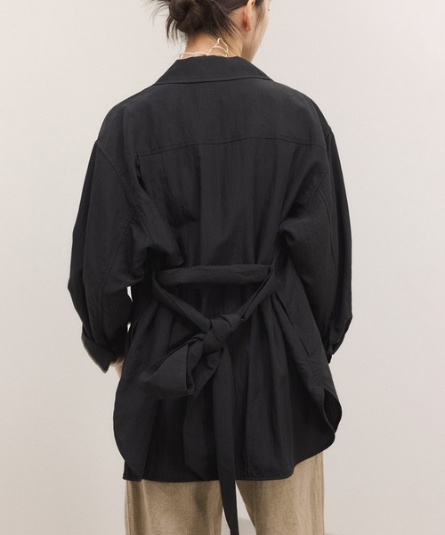 ADAM ET ROPE'(アダムエロペ)の「【一部WEB限定カラー】シャツジャケット(テーラードジャケット・レディース・ブラック/ダークブラウン/オフホワイト・36/38)」の15枚目の写真