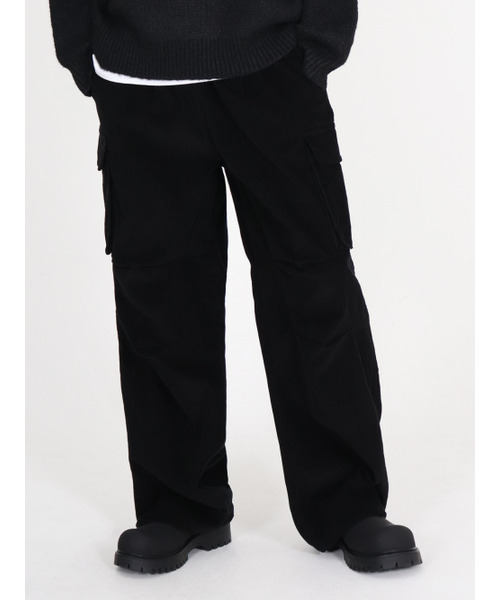 BUTTON SEOUL（ボタンソウル）の「コーデュロイストリングカーゴパンツ（ブラック）（その他パンツ・メンズ・その他・M/L/XL）」の2枚目の写真