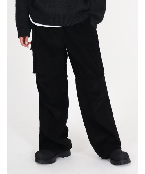 BUTTON SEOUL（ボタンソウル）の「コーデュロイストリングカーゴパンツ（ブラック）（その他パンツ・メンズ・その他・M/L/XL）」の4枚目の写真