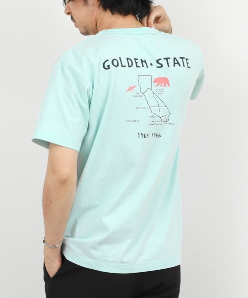 BARNS OUTFITTERS（バーンズアウトフィッターズ）の「【BARNS OUTFITTERS】別注 MAP GOLDEN STATE プリントTシャツ 26SS（Tシャツ/カットソー・メンズ・ホワイト/チャコールグレー/サックスブルー・S/M/L）」の3枚目の写真