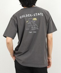 BARNS OUTFITTERS（バーンズアウトフィッターズ）の「【BARNS OUTFITTERS】別注 MAP GOLDEN STATE プリントTシャツ 26SS（Tシャツ/カットソー）」