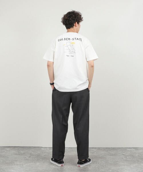 BARNS OUTFITTERS（バーンズアウトフィッターズ）の「【BARNS OUTFITTERS】別注 MAP GOLDEN STATE プリントTシャツ 26SS（Tシャツ/カットソー・メンズ・ホワイト/チャコールグレー/サックスブルー・S/M/L）」の8枚目の写真