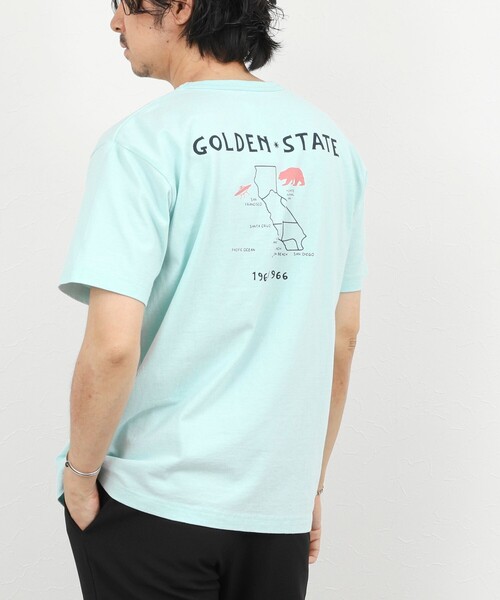 BARNS OUTFITTERS（バーンズアウトフィッターズ）の「【BARNS OUTFITTERS】別注 MAP GOLDEN STATE プリントTシャツ 26SS（Tシャツ/カットソー・メンズ・ホワイト/チャコールグレー/サックスブルー・S/M/L）」の14枚目の写真