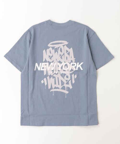 NEW ERA（ニューエラ）の「ニューエラ  YTH SS CT TEE TAGGING SLT 261（Tシャツ/カットソー・キッズ・サックスブルー/ブラック/クリーム・130cm/140cm/150cm/160cm）」の4枚目の写真