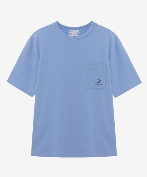 MINDBRIDGE（マインドブリッジ）の「[コリンズ]ドゥグッド_レタリングバックポイントオーバーサイズTシャツ - 2カラー（Tシャツ/カットソー・メンズ・ダークブルー/ブルー・95/100/105/110）」の3枚目の写真