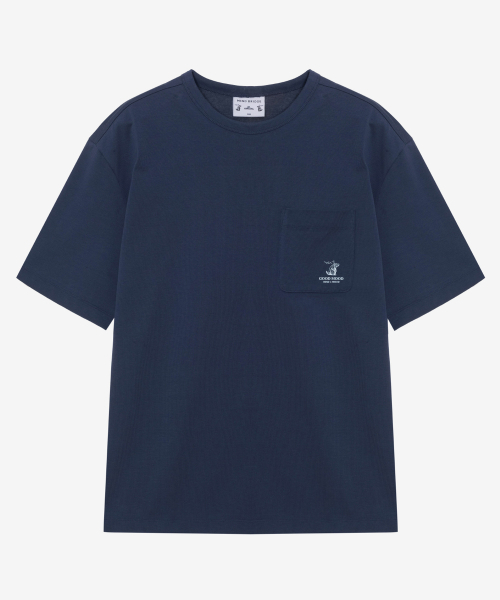 MINDBRIDGE（マインドブリッジ）の「[コリンズ]ドゥグッド_レタリングバックポイントオーバーサイズTシャツ - 2カラー（Tシャツ/カットソー・メンズ・ダークブルー/ブルー・95/100/105/110）」の5枚目の写真