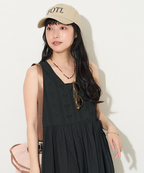 FREAK'S STORE(フリークスストア)の「インドボイル カシュクール 同色刺繍 ノースリワンピース(ワンピース・レディース・ブラック/オフホワイト/マスタード・フリ-)」の22枚目の写真