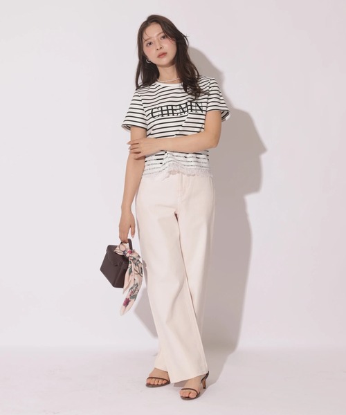 Apuweiser-riche(アプワイザーリッシェ)の「レーストリム刺繍ロゴTシャツ(Tシャツ/カットソー・レディース・ブラック系その他・2)」の10枚目の写真