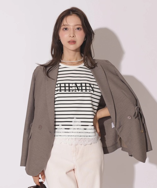 Apuweiser-riche(アプワイザーリッシェ)の「レーストリム刺繍ロゴTシャツ(Tシャツ/カットソー・レディース・ブラック系その他・2)」の15枚目の写真