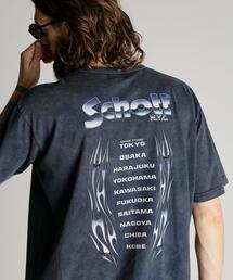 GRANCY】LinestoneDesign Graphic Damage LongTee / ラインストーン