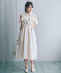marun（マルン）の「＜大きいサイズ＞シアーチェックオープンショルダーシャツワンピース marun（ワンピース）」