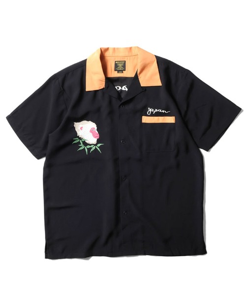 HOUSTON(ヒューストン)の「HOUSTON スーベニアシャツ (MONKEY)(シャツ/ブラウス・メンズ・ブラック/ブルー/オレンジ・LARGE/X-LARGE/XX-LARGE/MEDIUM)」の1枚目の写真