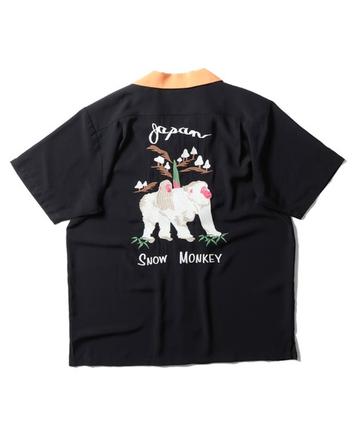 HOUSTON(ヒューストン)の「HOUSTON スーベニアシャツ (MONKEY)(シャツ/ブラウス・メンズ・ブラック/ブルー/オレンジ・LARGE/X-LARGE/XX-LARGE/MEDIUM)」の4枚目の写真
