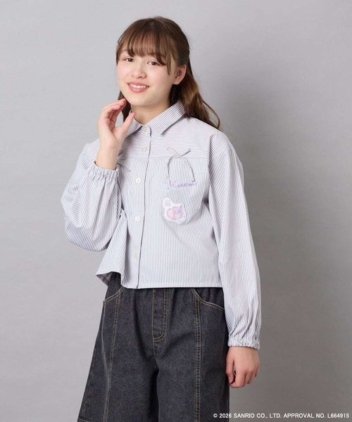 a.v.v（アーヴェヴェ）の「[120-150]【数量限定】[クロミ]ストライプシャツ（シャツ/ブラウス・キッズ・ライトグレー・150/140/130/120）」の16枚目の写真