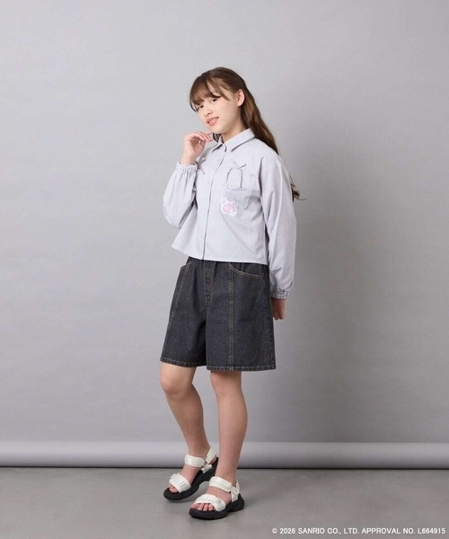 a.v.v（アーヴェヴェ）の「[120-150]【数量限定】[クロミ]ストライプシャツ（シャツ/ブラウス・キッズ・ライトグレー・150/140/130/120）」の19枚目の写真