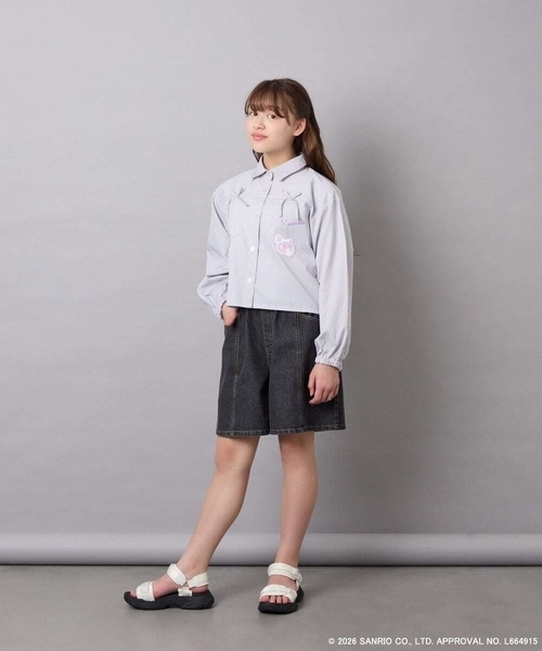 a.v.v（アーヴェヴェ）の「[120-150]【数量限定】[クロミ]ストライプシャツ（シャツ/ブラウス・キッズ・ライトグレー・150/140/130/120）」の21枚目の写真