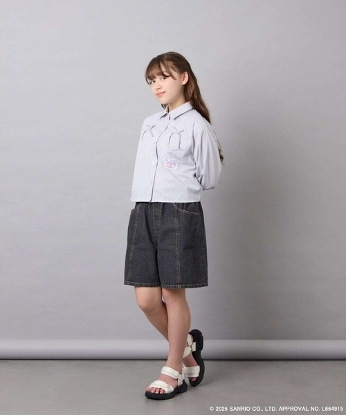 a.v.v（アーヴェヴェ）の「[120-150]【数量限定】[クロミ]ストライプシャツ（シャツ/ブラウス・キッズ・ライトグレー・150/140/130/120）」の22枚目の写真