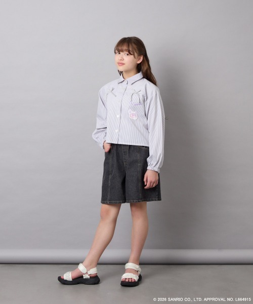 a.v.v（アーヴェヴェ）の「[120-150]【数量限定】[クロミ]ストライプシャツ（シャツ/ブラウス・キッズ・ライトグレー・150/140/130/120）」の8枚目の写真