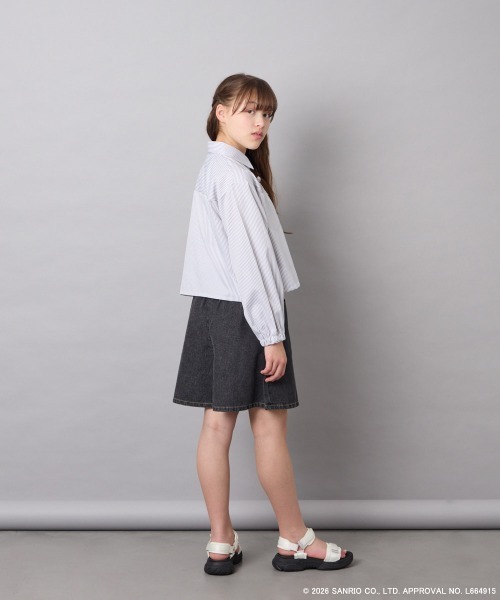 a.v.v（アーヴェヴェ）の「[120-150]【数量限定】[クロミ]ストライプシャツ（シャツ/ブラウス・キッズ・ライトグレー・150/140/130/120）」の10枚目の写真