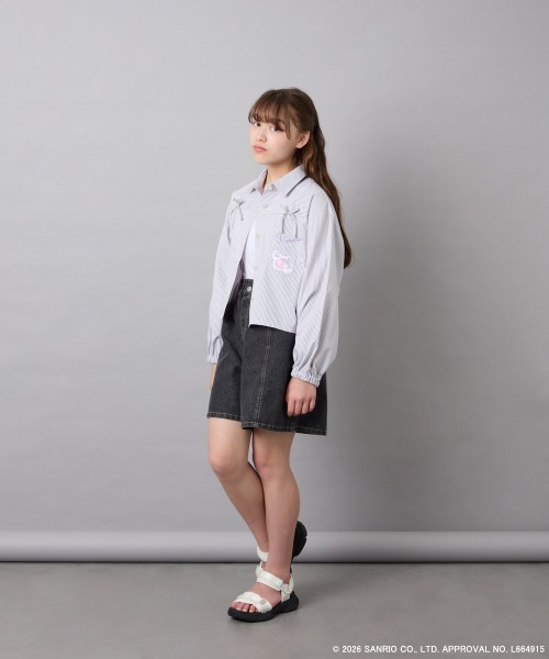 a.v.v（アーヴェヴェ）の「[120-150]【数量限定】[クロミ]ストライプシャツ（シャツ/ブラウス・キッズ・ライトグレー・150/140/130/120）」の12枚目の写真