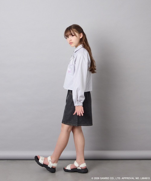 a.v.v（アーヴェヴェ）の「[120-150]【数量限定】[クロミ]ストライプシャツ（シャツ/ブラウス・キッズ・ライトグレー・150/140/130/120）」の13枚目の写真