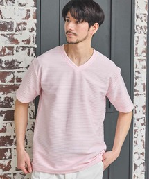 Nowadays by MEN'S BIGI（ナウアデイズバイメンズビギ）の「タックジャガードVネックTシャツ（Tシャツ/カットソー）」